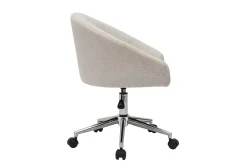 Miliboo Design-Bürostuhl mit Rollen aus Chenille-Veloursstoff in Beige RAVEN* Bürostühle|Bürostuhl Zum Kleinen Preis