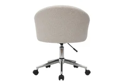 Miliboo Design-Bürostuhl mit Rollen aus Chenille-Veloursstoff in Beige RAVEN* Bürostühle|Bürostuhl Zum Kleinen Preis