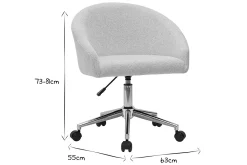 Miliboo Design-Bürostuhl mit Rollen aus Chenille-Veloursstoff in Beige RAVEN* Bürostühle|Bürostuhl Zum Kleinen Preis