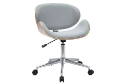 Miliboo Design-Bürostuhl PU hellgrauer und helles Holz WALNUT* Bürostühle|Bürostuhl Zum Kleinen Preis