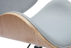 Miliboo Design-Bürostuhl PU hellgrauer und helles Holz WALNUT* Bürostühle|Bürostuhl Zum Kleinen Preis