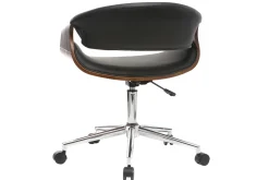 Miliboo Design-Bürostuhl PU Schwarz und Nussbaum ARAMIS* Bürostühle|Bürostuhl Zum Kleinen Preis