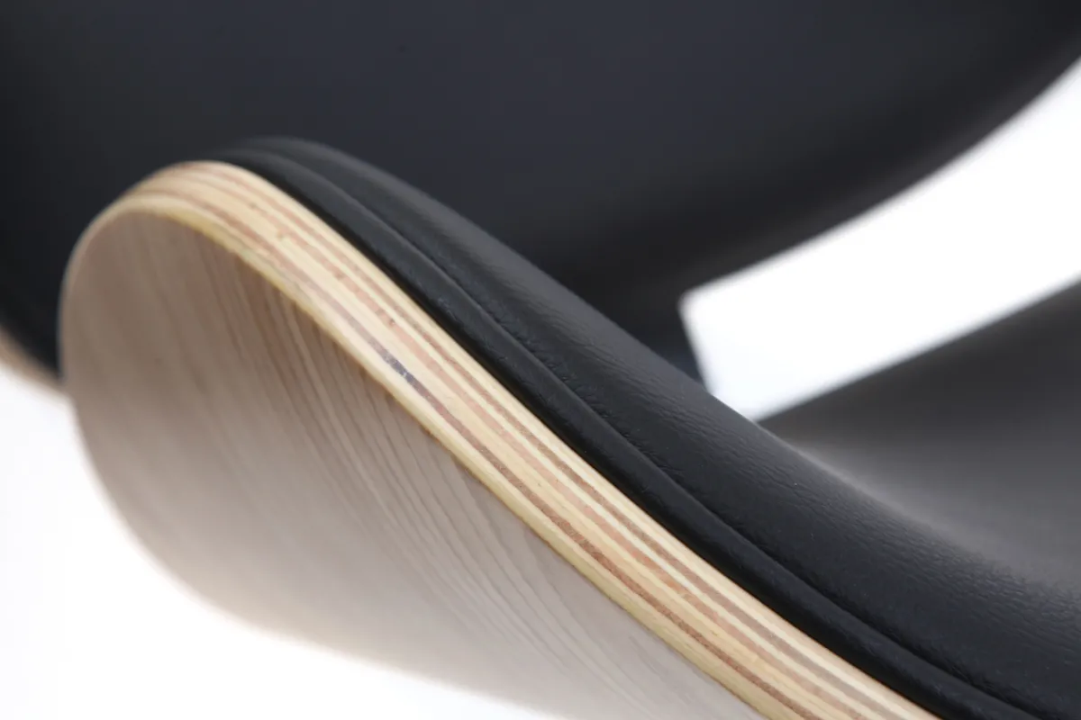 Miliboo Design-Bürostuhl PU Schwarz und helles Holz WALNUT* Bürostühle|Bürostuhl Zum Kleinen Preis