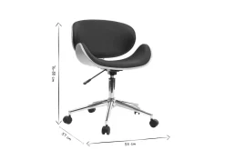 Miliboo Design-Bürostuhl PU Schwarz und helles Holz WALNUT* Bürostühle|Bürostuhl Zum Kleinen Preis