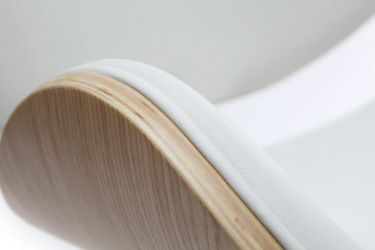 Miliboo Design-Bürostuhl PU Weiß und helles Holz WALNUT* Bürostühle|Bürostuhl Zum Kleinen Preis