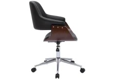 Miliboo Design-Bürostuhl schwarz und dunkles Holz HANSEN* Bürostühle|Bürostuhl Zum Kleinen Preis