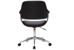 Miliboo Design-Bürostuhl schwarz und dunkles Holz HANSEN* Bürostühle|Bürostuhl Zum Kleinen Preis