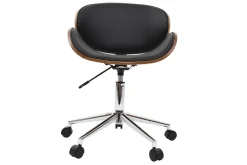 Miliboo Design-Bürostuhl Schwarz und Holz WALNUT* Bürostühle|Bürostuhl Zum Kleinen Preis