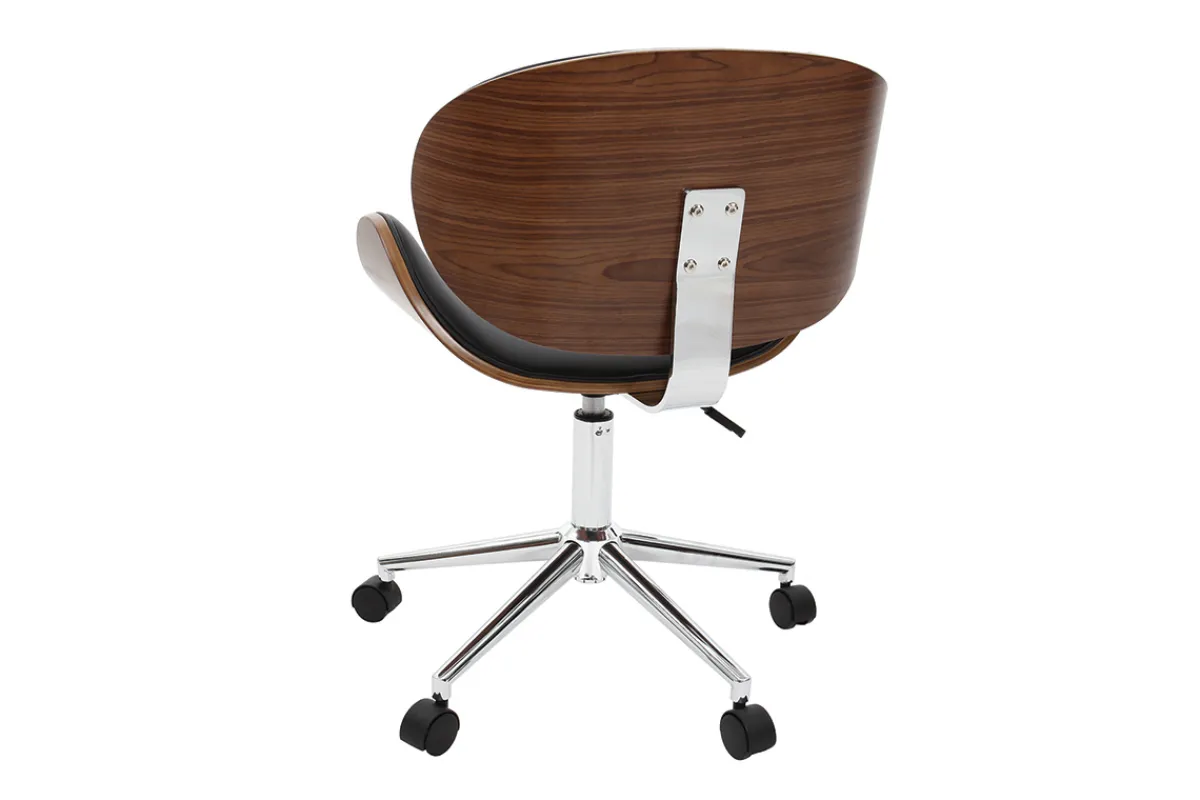 Miliboo Design-Bürostuhl Schwarz und Holz WALNUT* Bürostühle|Bürostuhl Zum Kleinen Preis