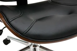 Miliboo Design-Bürostuhl Schwarz und dunkles Holz YORKE* Bürostühle|Bürostuhl Zum Kleinen Preis