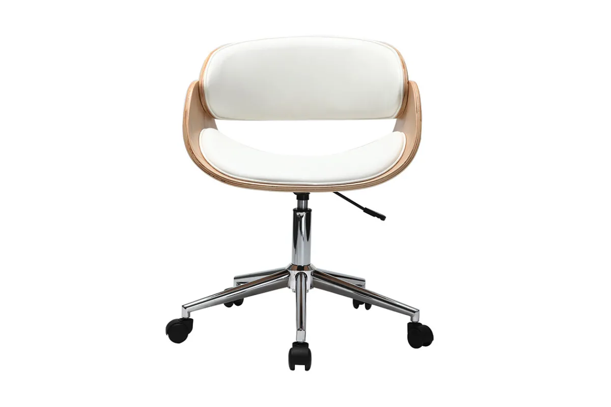 Miliboo Design-Bürostuhl Weiß / Helles Holz BENT* Bürostühle|Bürostuhl Zum Kleinen Preis