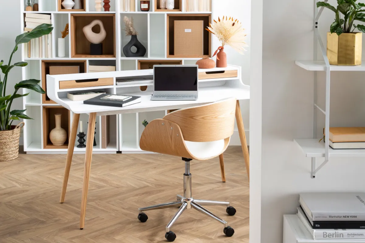 Miliboo Design-Bürostuhl Weiß / Helles Holz BENT* Bürostühle|Bürostuhl Zum Kleinen Preis