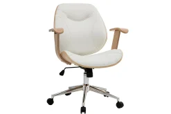 Miliboo Design-Bürostuhl Weiß helles Holz YORKE* Bürostühle|Bürostuhl Zum Kleinen Preis