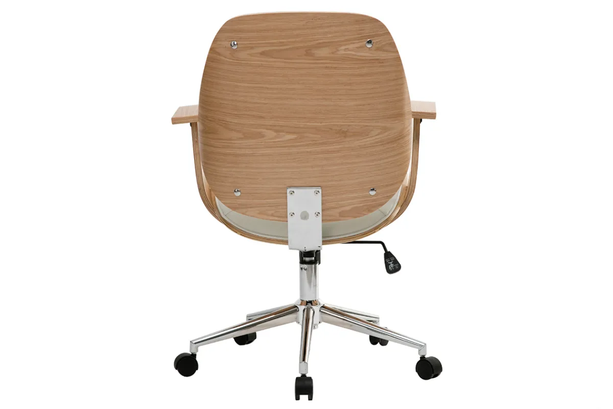 Miliboo Design-Bürostuhl Weiß helles Holz YORKE* Bürostühle|Bürostuhl Zum Kleinen Preis