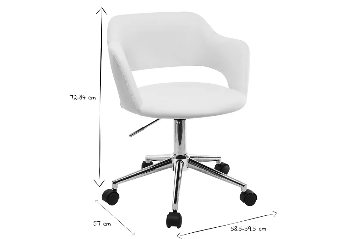 Miliboo Design-Bürostuhl Weiß JESSY* Bürostühle|Bürostuhl Zum Kleinen Preis