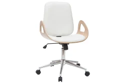 Miliboo Design-Bürostuhl weiß und helles Holz GLORY* Bürostühle|Bürostuhl Zum Kleinen Preis