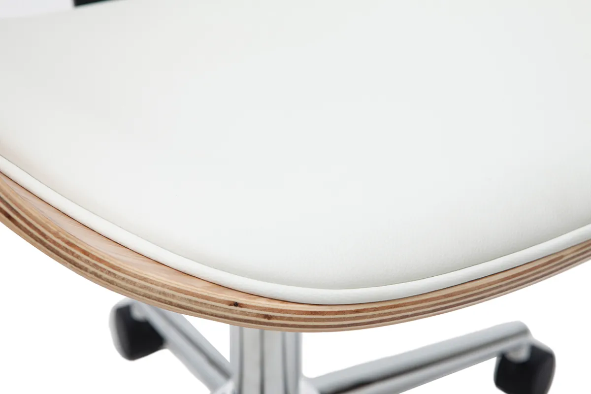Miliboo Design-Bürostuhl weiß und helles Holz GLORY* Bürostühle|Bürostuhl Zum Kleinen Preis