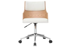 Miliboo Design-Bürostuhl weiß und helles Holz mit integriertem Kissen* Bürostühle|Bürostuhl Zum Kleinen Preis