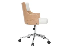 Miliboo Design-Bürostuhl weiß und helles Holz mit integriertem Kissen* Bürostühle|Bürostuhl Zum Kleinen Preis
