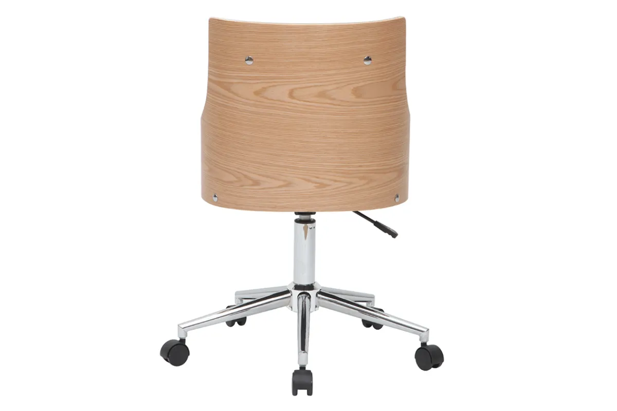 Miliboo Design-Bürostuhl weiß und helles Holz mit integriertem Kissen* Bürostühle|Bürostuhl Zum Kleinen Preis