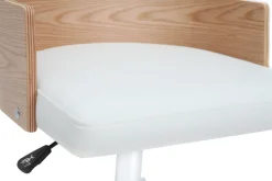Miliboo Design-Bürostuhl weiß und helles Holz mit integriertem Kissen* Bürostühle|Bürostuhl Zum Kleinen Preis