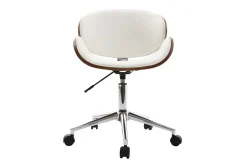 Miliboo Design-Bürostuhl Weiß und Holz WALNUT* Bürostühle|Bürostuhl Zum Kleinen Preis