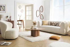 Miliboo Design-Couchtisch aus dunklem Holz mit Walnussfurnier B100 cm HOLLEN* Couchtische