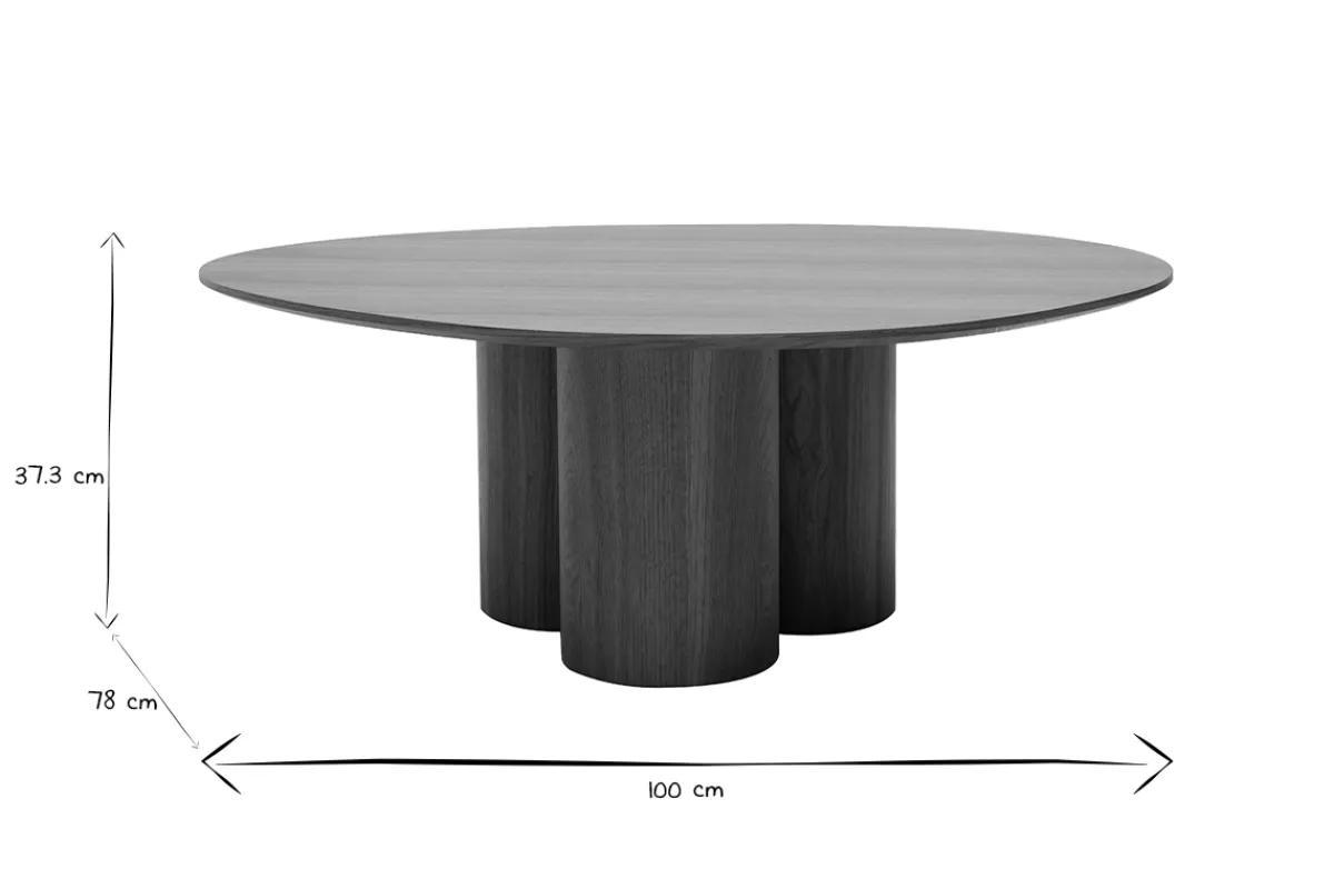 Miliboo Design-Couchtisch aus dunklem Holz mit Walnussfurnier B100 cm HOLLEN* Couchtische
