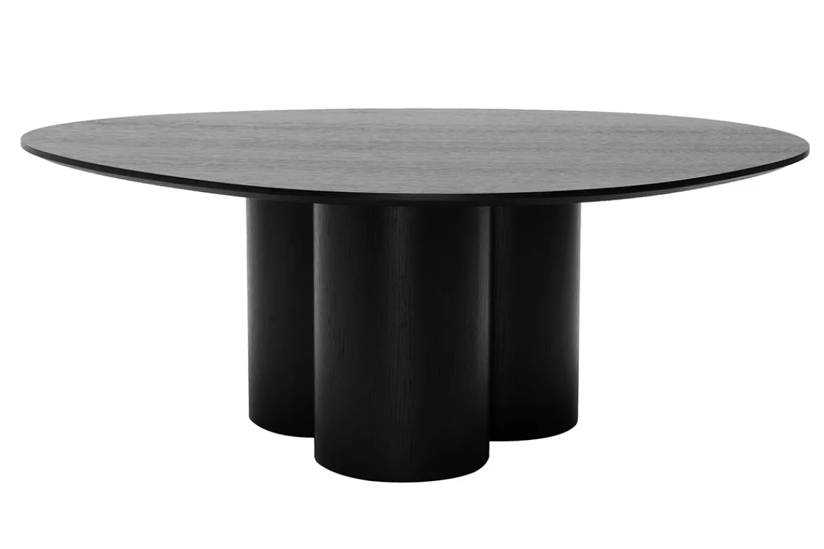 Miliboo Design-Couchtisch aus schwarzem Holz B100 cm HOLLEN* Couchtische