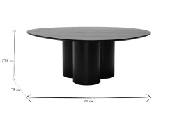 Miliboo Design-Couchtisch aus schwarzem Holz B100 cm HOLLEN* Couchtische