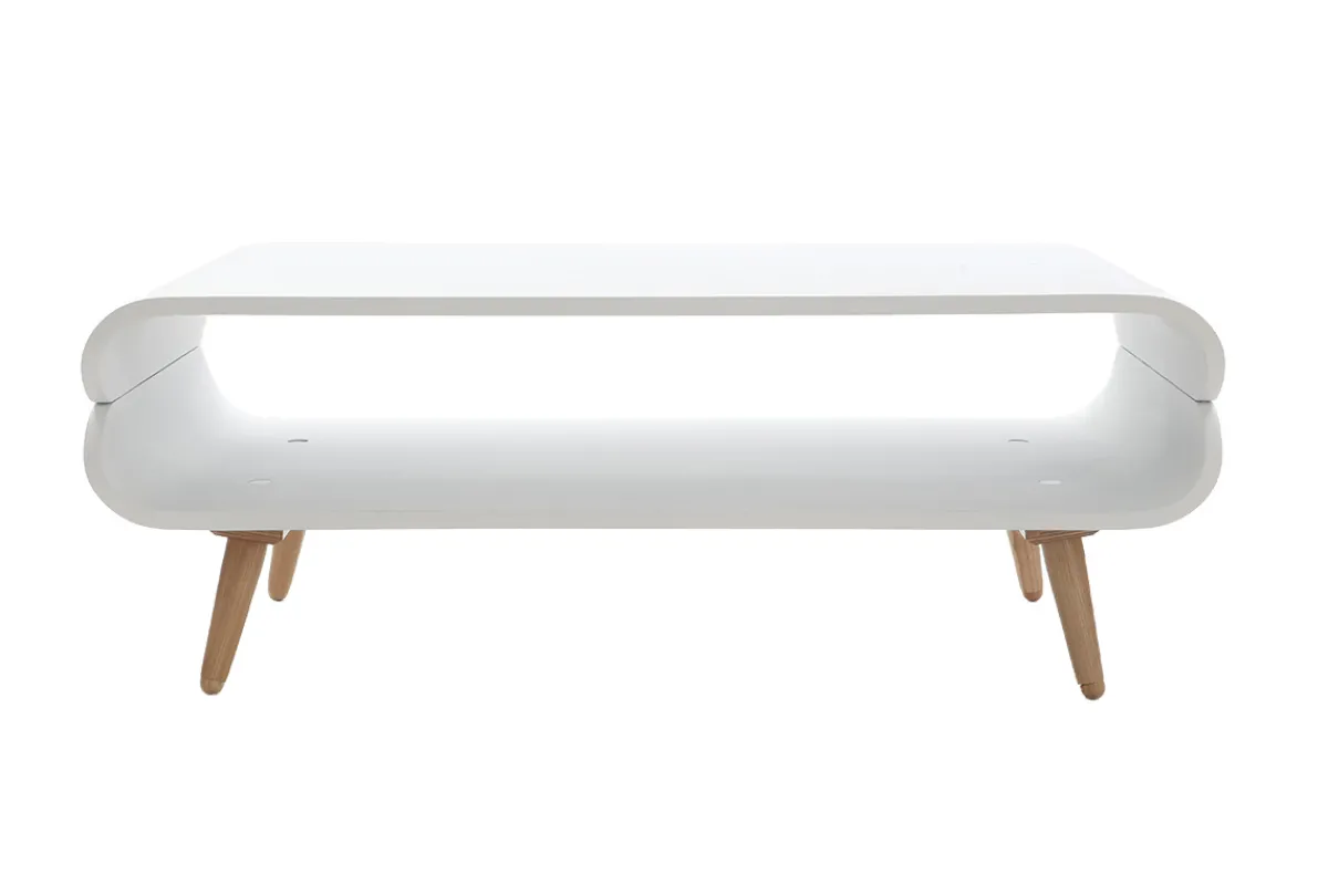Miliboo Design-Couchtisch Esche Weiß TAKLA* Couchtische