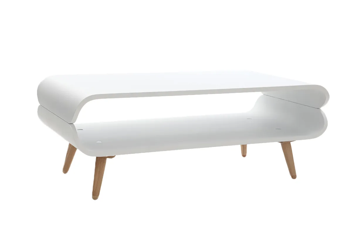 Miliboo Design-Couchtisch Esche Weiß TAKLA* Couchtische