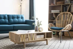 Miliboo Design-Couchtisch Mango-Baum und Messing ZAIKA* Couchtische