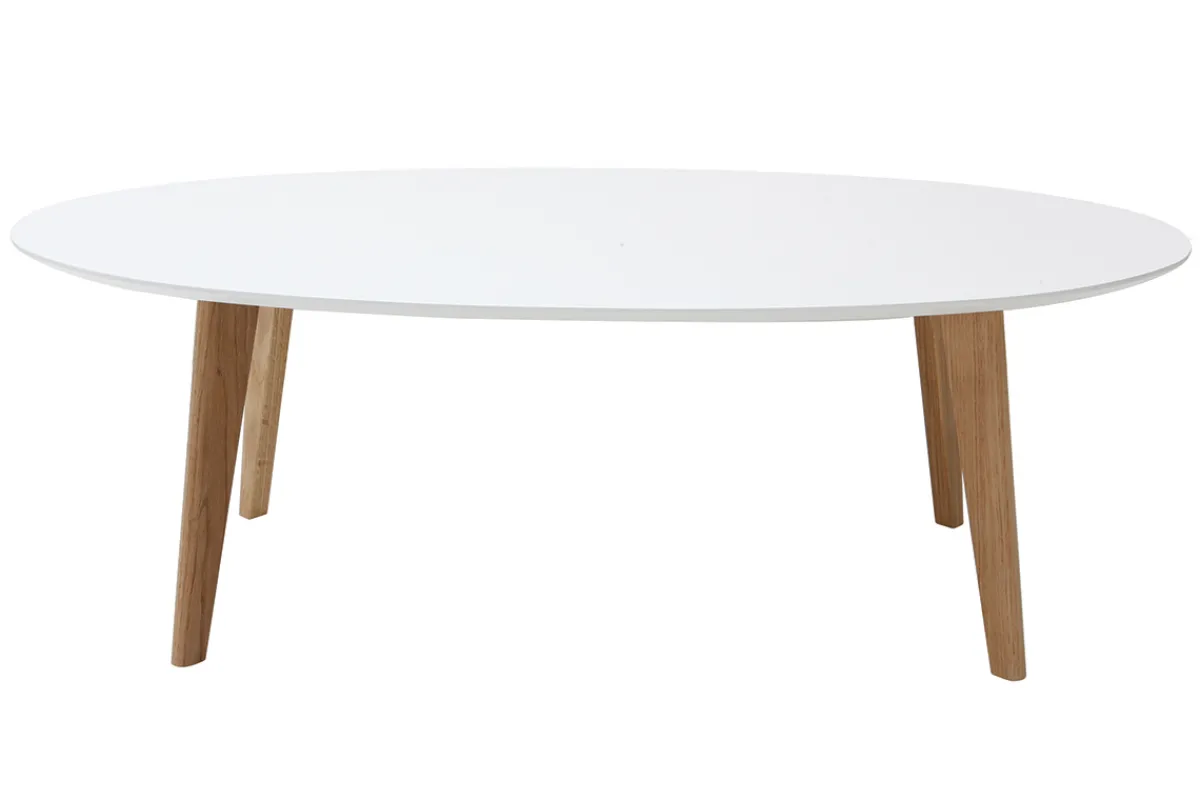 Miliboo Design-Couchtisch Oval Weiß L120 cm EKKA* Couchtische