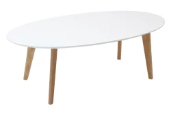 Miliboo Design-Couchtisch Oval Weiß L120 cm EKKA* Couchtische
