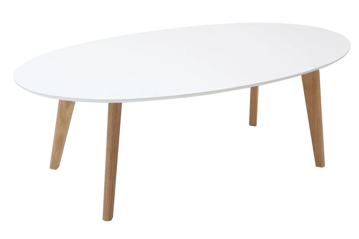 Miliboo Design-Couchtisch Oval Weiß L120 cm EKKA* Couchtische