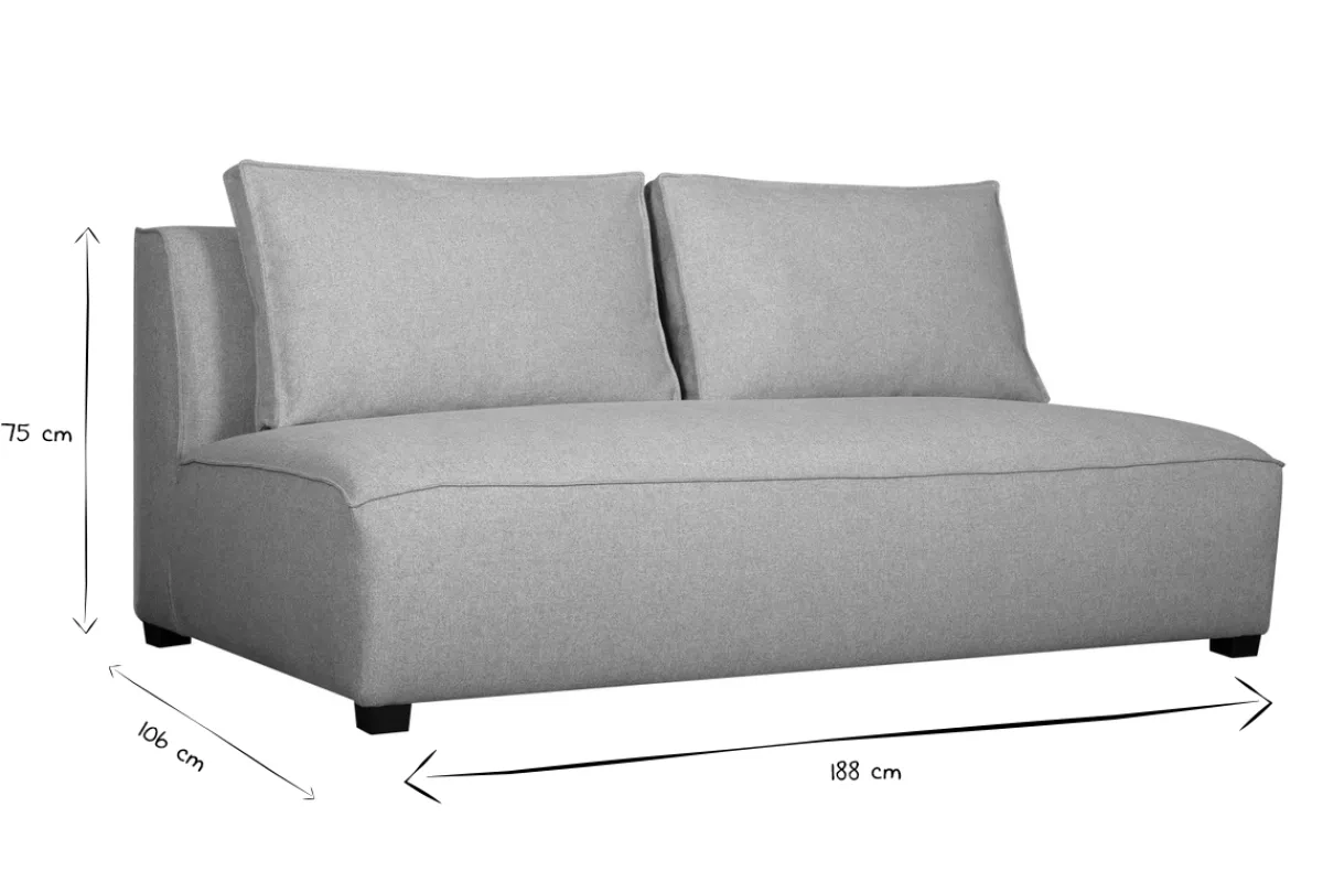 Miliboo Design-Doppelsofa aus hellgrauem Stoff PLURIEL* Design-sofas|Schlafsessel