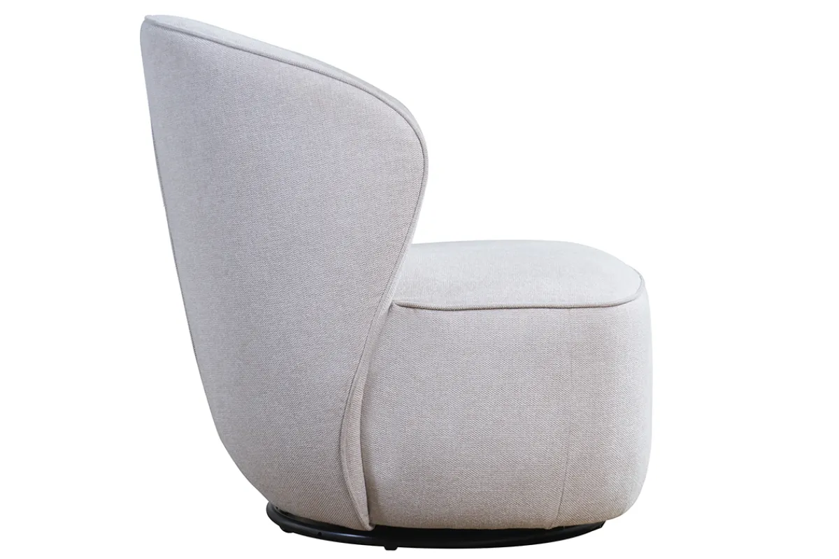 Miliboo Design-Drehsessel aus beigem Stoff mit strukturiertem Samteffekt AMBER* Design-sessel|Sessel