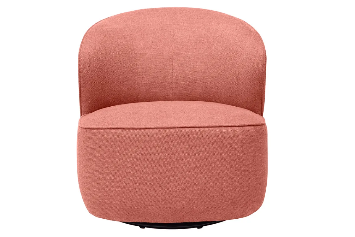 Miliboo Design-Drehsessel aus rostbraunem Stoff mit strukturiertem Samteffekt AMBER* Design-sessel|Sessel