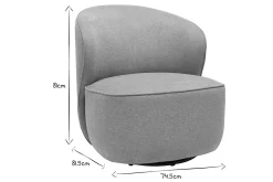 Miliboo Design-Drehsessel aus rostbraunem Stoff mit strukturiertem Samteffekt AMBER* Design-sessel|Sessel