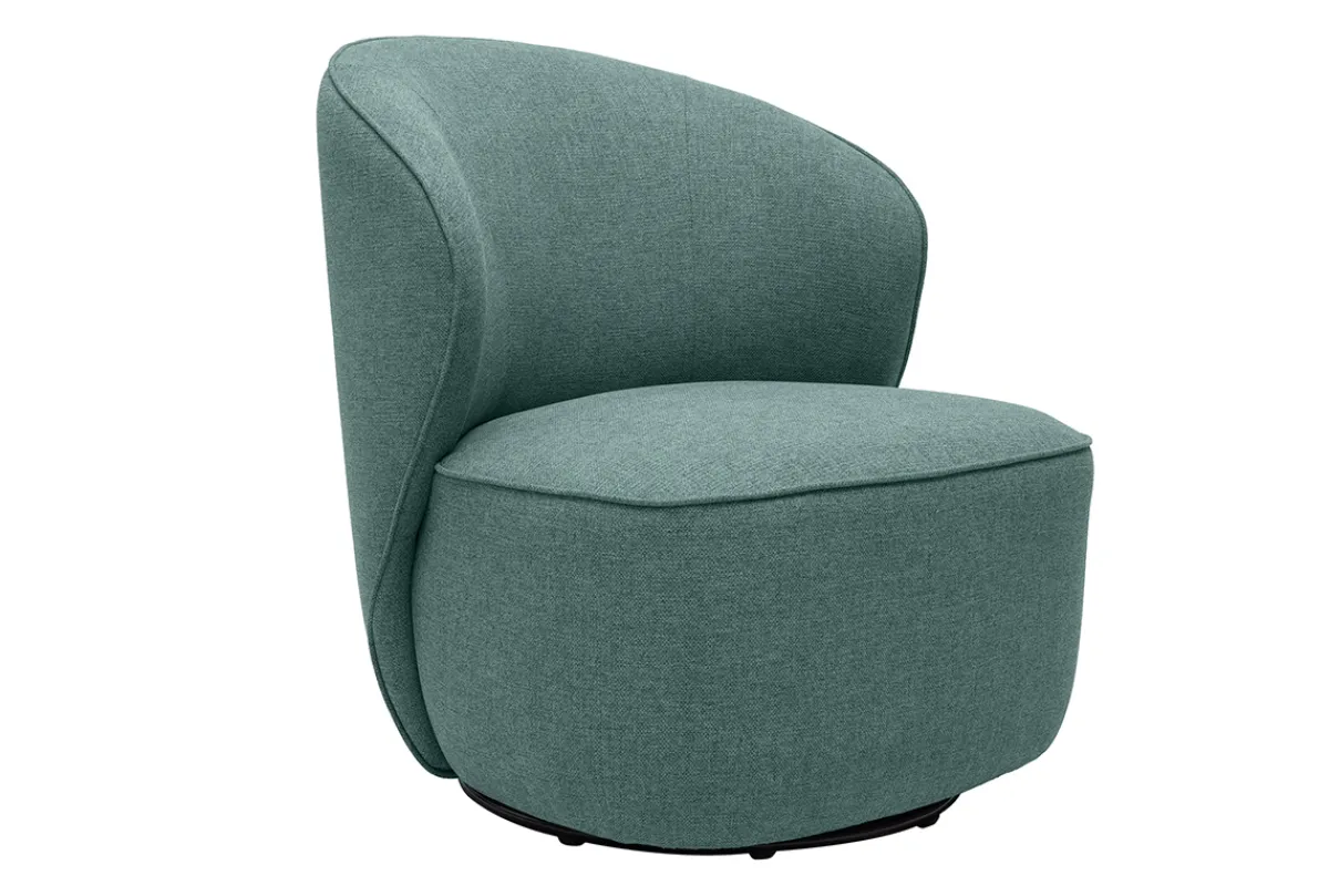 Miliboo Design-Drehsessel mit graugrünem Stoffbezug AMBER* Design-sessel|Sessel