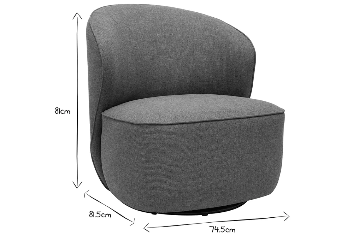 Miliboo Design-Drehsessel mit graugrünem Stoffbezug AMBER* Design-sessel|Sessel