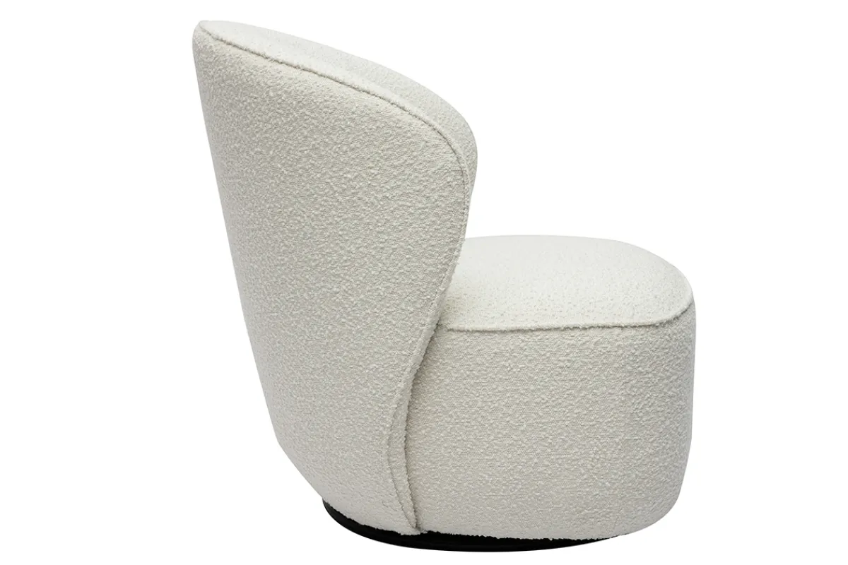 Miliboo Design-Drehsessel mit weißem Stoff mit Bouclé-Wolleffekt AMBER* Design-sessel|Sessel
