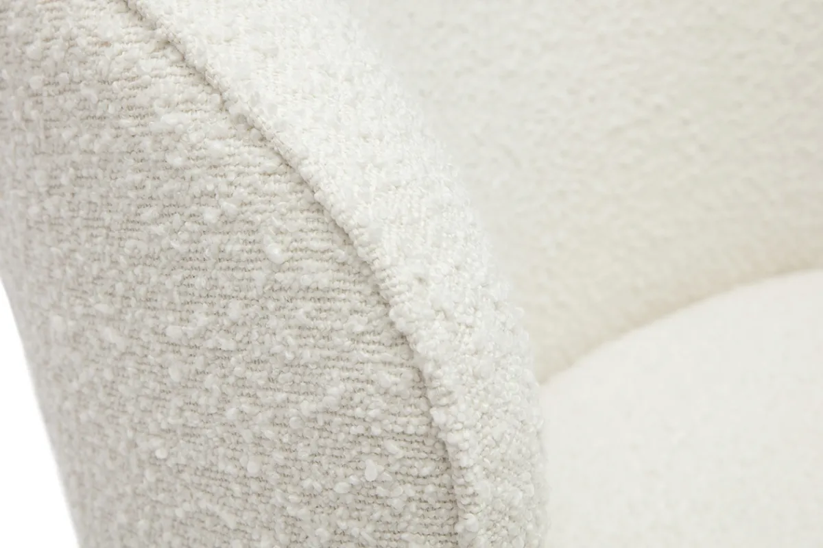 Miliboo Design-Drehsessel mit weißem Stoff mit Bouclé-Wolleffekt AMBER* Design-sessel|Sessel