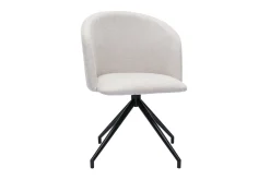 Miliboo Design-Drehstuhl 360° aus beigem strukturiertem Samteffektstoff und schwarzem Metall VANITY* Design-stühle