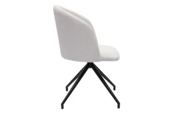 Miliboo Design-Drehstuhl 360° aus beigem strukturiertem Samteffektstoff und schwarzem Metall VANITY* Design-stühle