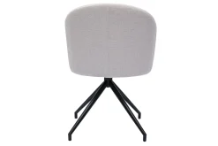 Miliboo Design-Drehstuhl 360° aus beigem strukturiertem Samteffektstoff und schwarzem Metall VANITY* Design-stühle
