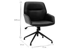Miliboo Design-Drehstuhl MARLOW Schwarz, dunkles Holz und schwarzes Metall 360° drehbar* Bürostühle|Bürostuhl Zum Kleinen Preis