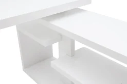 Miliboo Design-Drehtisch in weißem Hochglanz-Lack L147-217 cm HALTON* Design-schreibtische