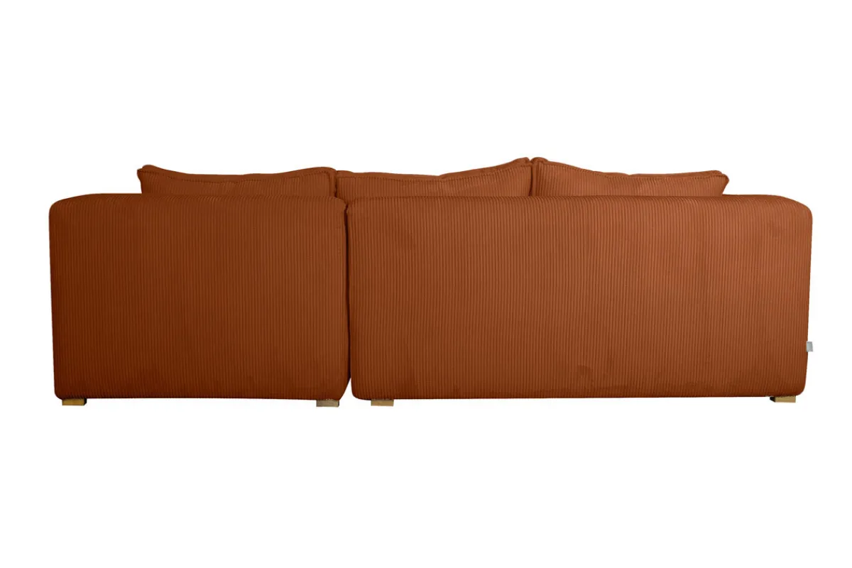 Miliboo Design-Ecksofa rechtseitig aus écrufarbenem Cordstoff aus Samteffekt 3-4 Sitzer PANAM* Ecksofas